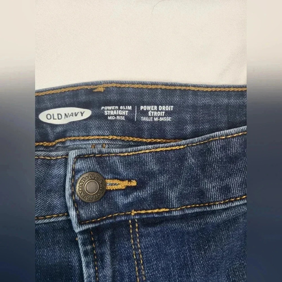 Old Navy, Power Slim, Straight Leg Blue Jeans. - Picture 8 of 9